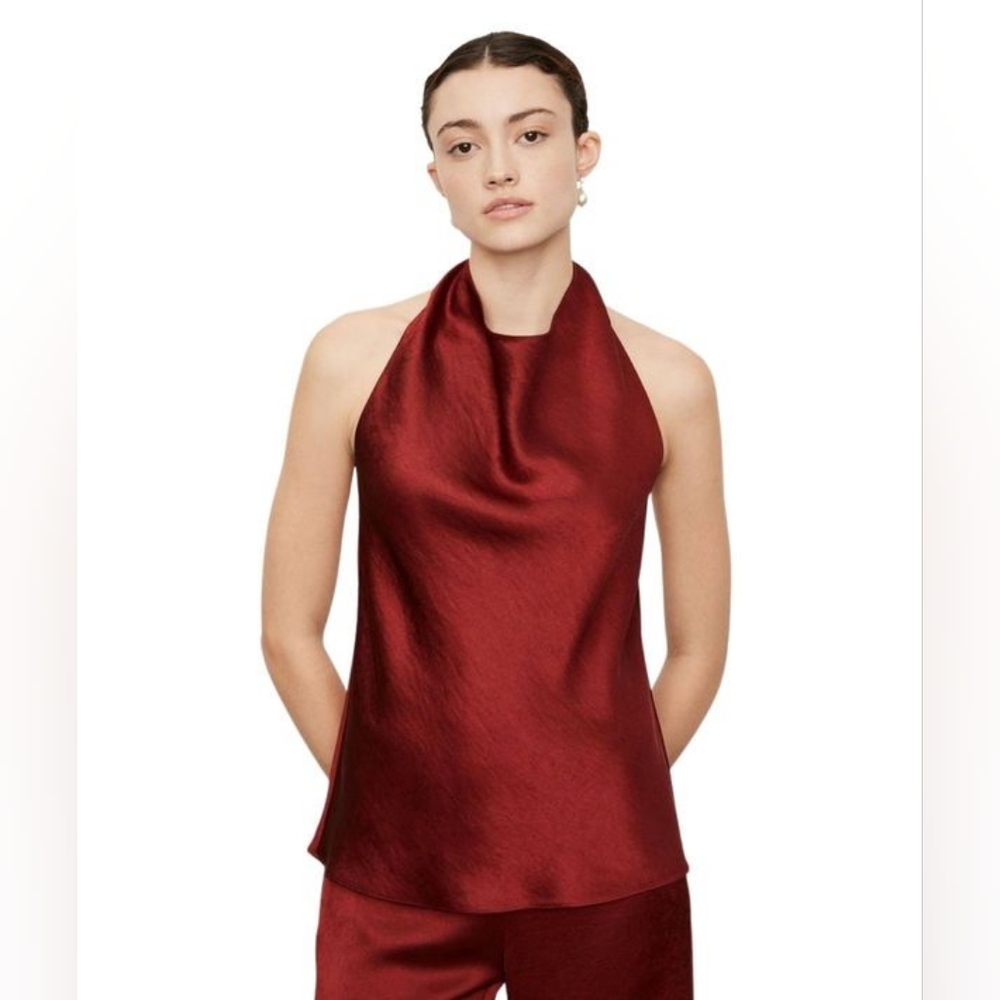 SOLD VINCE Satin Halter Top